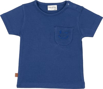 Frogs and Dogs - T-shirt Smile Logo | Twilight blue - Katoen - Maat 62