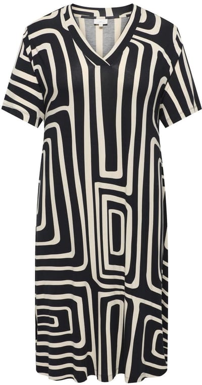 ONLY- CARFYRLA S/S V-NECK BLK AOP DRESS NOOS - Heren - Jurk