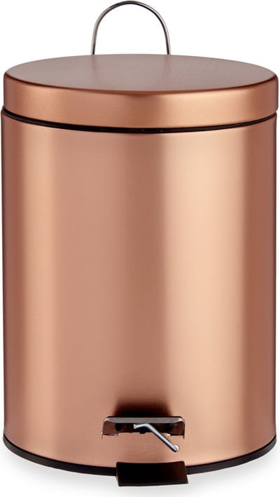 Berilo Pedaalemmer/vuilnisbak - metaal - 5 liter inhoud - koper kleur - 27 x 16 cm