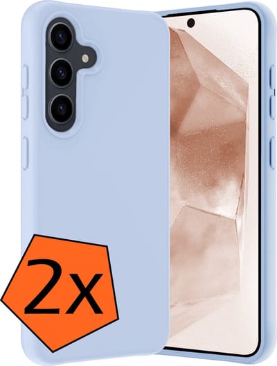 Hoes - 2 Stuks - Geschikt voor Samsung Galaxy A55 - Sterk & Shockproof - Case Siliconen - Back Cover - Telefoon Hoes - Lichtblauw