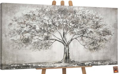 Canvas schilderij groot handgeschilderd levensboom boom natuur – YS-Art Gallery – Luxe wanddecoratie voor woonkamer – Modern schilderij voor slaapkamer en kantoor