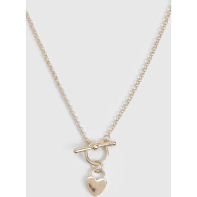 boohoo Dames T-Bar & Hart Ketting | Goud