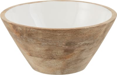 J-Line kom Mango - hout - wit - medium
