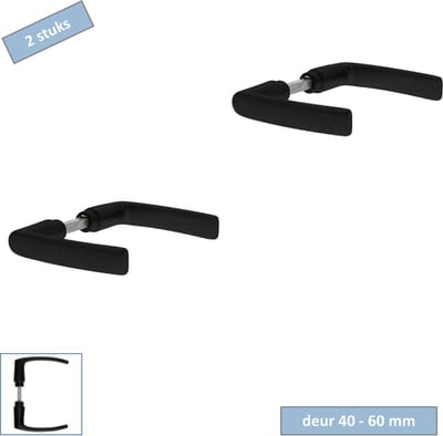 Starx Deurkrukken Blok – Set van 2 – Matzwart Aluminium Deurklinken – Zonder Rozet – Voor Binnendeuren 40-60mm
