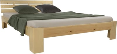 Massief Houten Bed 120x200 cm Natuur Inclusief Lattenbodem Grenen