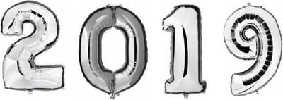 2019 folie ballonnen - zilver - 100 cm - oud en nieuw versiering