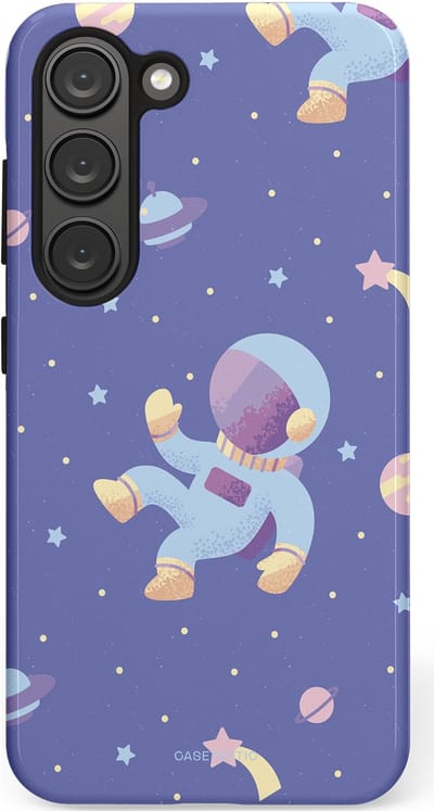 Casetastic Hoesje Geschikt voor Samsung S23 - Stijlvolle Beschermende Duo-layer Case - Vliegen in de ruimte