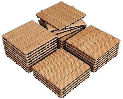 Houten Terrastegels - Balkon Vloer - Buiten Leven - Drainage Systeem - 30x30cm Set 27 - Lichtbruin