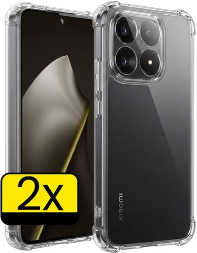 Hoesje - 2 Stuks - Geschikt voor Xiaomi 15T - Sterk & Shockproof - Siliconen Case - Back Cover - Telefoon Hoes Shock Proof - Telefoonhoesjes - Transparant