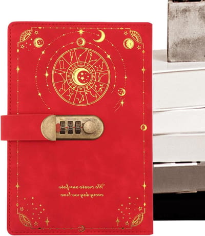 Dagboek met slot - Notitieboek A5 - Persoonlijk schrijven - Drievoudig cijferslot - 100 vellen - Rood