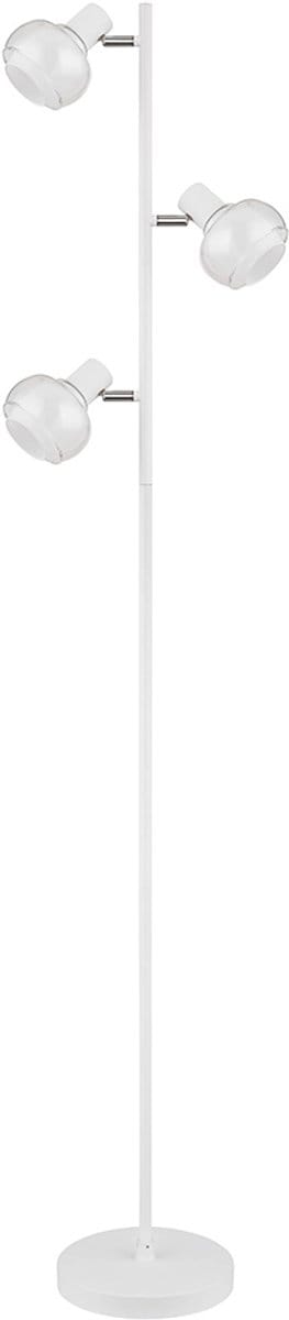 Globo - vloerlamp - Tokki - wit - glas metaal - kleurglas-lamp - E14 - 54309SW