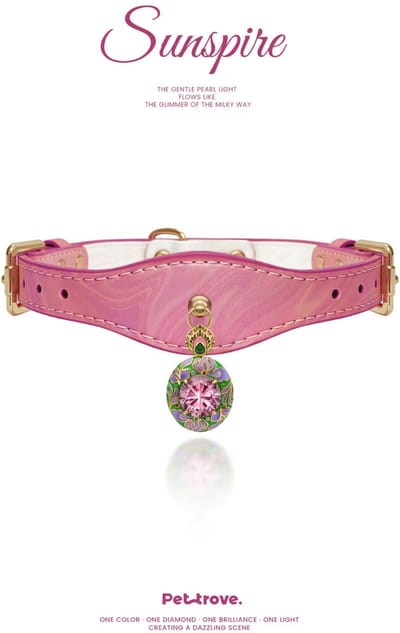 Hondenhalsband Pettrove Laserleer Roze Emaille