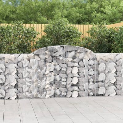vidaXL - Schanskorven - 12 - st - gewelfd - 300x30x100/120 - cm - ijzer