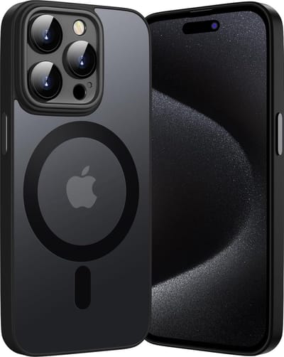 Casemania Hoesje Geschikt voor Apple iPhone 12 Pro - Zwart - Matte Armor Back Cover - Geschikt voor MagSafe