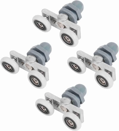 Duurzame dubbele schuifwielen voor douchecabinedeuren - 4 stuks, 25 mm, geschikt voor glazen deuren en badkamerdeuren