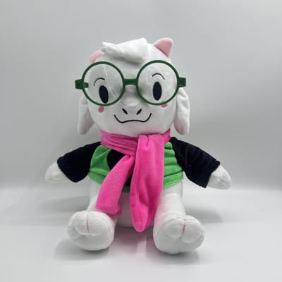 Nieuw Deltarune Ralsei Pluche Speelgoed - Zachte Geiten Knuffelpop met Groene Bril Roze Sjaal, Schattig RPG Game Karakter Pluche Knuffel Cadeau voor Fans Kinderen 25cm black