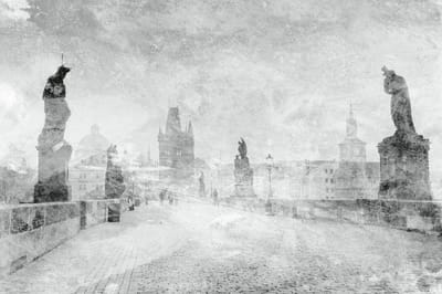 Fotobehang - Charles Bridge Abstract II 375x250cm - Vliesbehang
