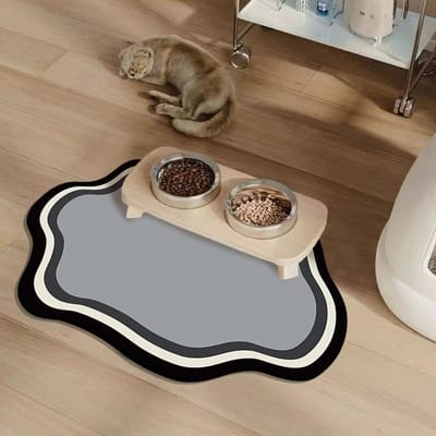 Tapis pour animaux de compagnie antidérapant Chat et Chien 50*80cm - Séchage rapide, Absorbant, Tapis de sol intérieur style nordique, Tapis de sol pour animaux de compagnie, Tapis pour animaux de compagnie ludique et durable 30 * 40cm gris