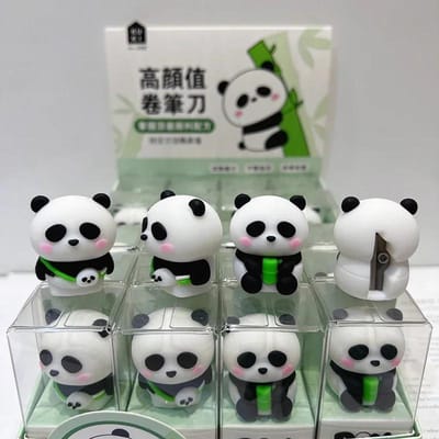 Kawaii puntenslijper Koreaanse briefpapier siliconen schattige panda handmatige pen potlood snijder gereedschap voor studenten school kantoorbenodigdheden gray