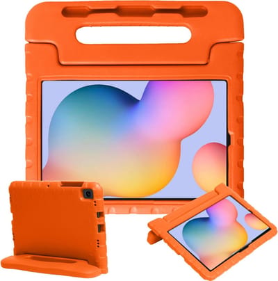 Hoesje - Geschikt voor Samsung Galaxy Tab S6 Lite - Kinderhoes Shockproof Bumper - Kidsproof Case - Tablethoes - Kinder Hoes Cover - Oranje