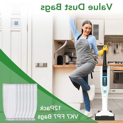 12 Stuks Stofzuigerzakken en Premium Filterzakken voor Vorwerk Kobold VK7 en FP7 Accustofzuiger, Reserveonderdelen voor Effectieve Stofopname