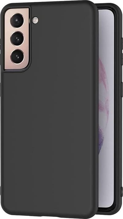 Flexibele achterkant Silicone hoesje zwart Geschikt voor: Samsung Galaxy S21