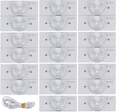 20 Stuks LED TV Reparatie Set voor DIY Paneelverlichting met SMD Lamp Kralen - Glasvezel Boord - Concave Lens - Filter Strips