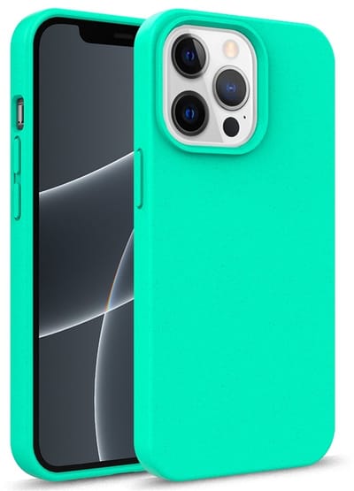 geschikt voor iPhone 13 Mini Eco Hoesje - Flexibel Telefoonhoesje Bio Degradable - Mobiq Flexibel Eco Hoesje turqoise- geschikt voor iPhone 13 Mini