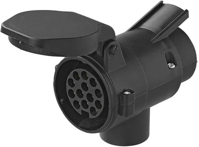 ProPlus Verloopstekker 7- naar 13-polig – Voor caravan en aanhanger – Met constante plus (+) – Zwart
