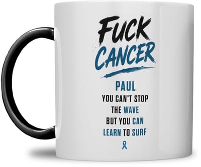 MOK | FUCK CANCER | GOLF WATERVERF DESIGN | GEPERSONALISEERD MET NAAM | ZWART