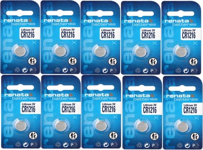 Renata – CR1216 MFR.SC CE – Lithium knoopcel batterij – 10 stuks