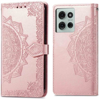 imoshion Hoesje - Geschikt voor Motorola moto G75 5G - Mandala Bookcase - Rosé Goud