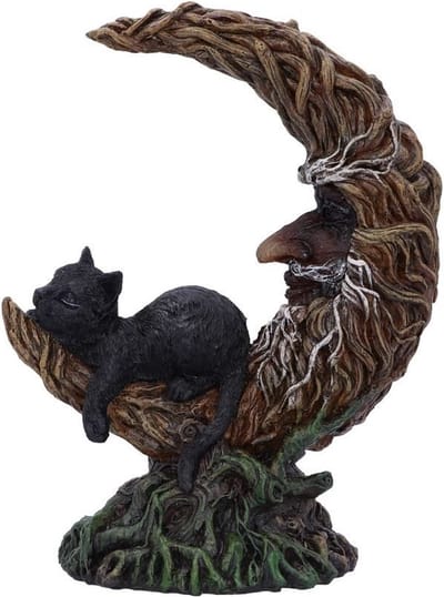 Nemesis Now Beeld/figuur Familiar Slumber Kattenbeeldje met LED licht Multicolours - (hxbxd) ca. 21,2cm x 16,5cm x 10cm