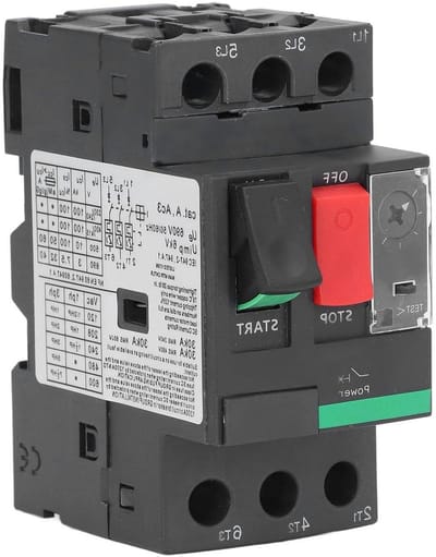 Motor stroomonderbreker - Thermische beveiliging - Industriële bescherming - Instelbaar 1-1.6A - AC690V - Zwart