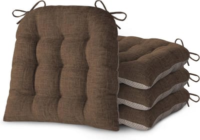 D-vormige Stoelkussens Set van 4 voor Eetkamerstoelen - Duurzaam, Antislip, Dikke Comfortabele Kussens