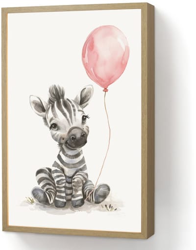 Wandlamp 40x60 cm - Oplaadbaar - Zebra - Baby - Dieren - Roze ballon - Wandlampen binnen woonkamer - Slaapkamer lamp - Decoratieve nachtlamp - Vloerlamp draadloos