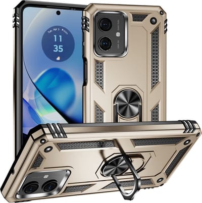 Coverup Hoesje - Geschikt voor Motorola Moto G54 Hoesje - Coverup Ring Kickstand Back Cover - Goud