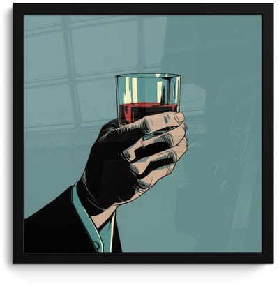 Poster in lijst - Fotolijst 40x40 cm - Posters - Arm - Glas - Pak - Blauw - Posterlijst zwart - Decoratie - Wanddecoratie woonkamer - Muurdecoratie slaapkamer - Kerstversiering - Kerstdecoratie voor binnen - Kerstmis