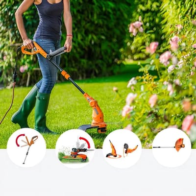 Elektrische Grastrimmer 550W met Kantensnijder Functie – Inclusief Beschermbeugel en Extra Handgreep