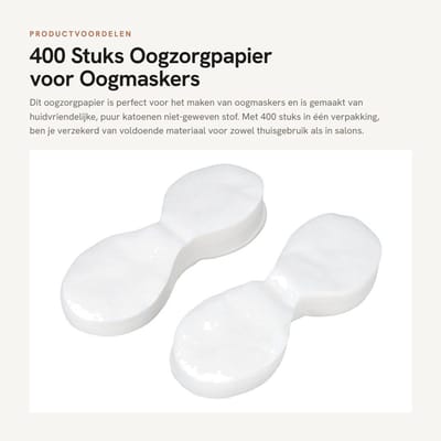 Dailygoods- Oogzorgpapier 400 Stuks - Huidvriendelijk - Hydraterend - Nat Kompres - Katoenen Niet-Geweven Stof - Wetenschappelijk Gesneden - Oogmasker
