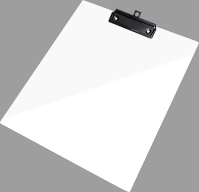 LPC Klembord clipboard kunststof - wit - A3 - staand - met zwarte draadklem