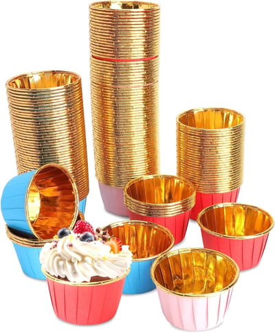 SnelShoppen - 150 Stuks Paper Muffin Moulds - Aluminium Folie Cupcake/Muffin Bakvormpjes - Ideaal voor Feestjes, Bakprojecten, Keuken en Meer