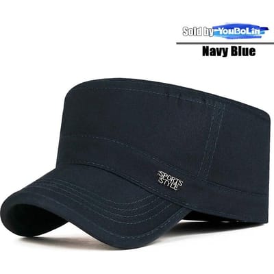 Unisex Plat Top Militair Petje - Casual Buiten Katoenen Legerpet black