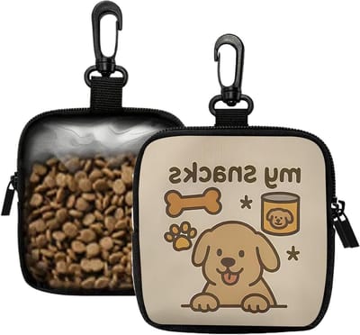 Traktatietas Hond - Snackzakje Hond - Hondentraining Belonen - Semi-transparant - 12x11x3.2 cm - Grijs