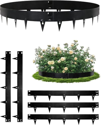 Gazonrand Metaal - Bloembegrenzing Staal - Tuinranden Creëren - Weerbestendig Cortenstaal - 1075 cm x 15 cm - Roestbruin