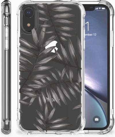 Apple iPhone Xr Case Leaves Grey