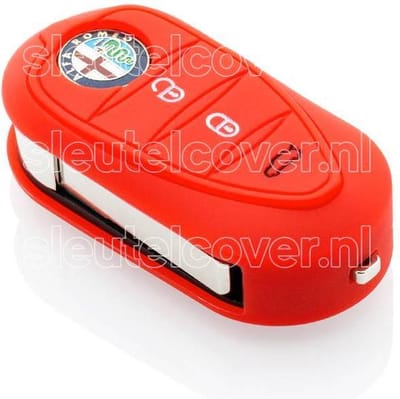 Autosleutel Hoesje geschikt voor Alfa Romeo - SleutelCover - Silicone Autosleutel Cover - Sleutelhoesje Rood