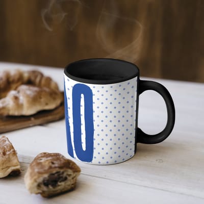 Magische Mok - Foto op Warmte Mokken - Koffiemok - Ciao - Stippen - Roze - Wit - Magic Mok - Beker - 350 ML - Theemok - Mok met Tekst