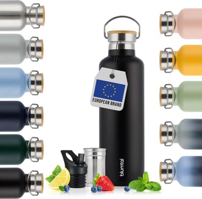 Blumtal Thermosfles 500 ml - Dubbelwandige Thermosfles - Drinkfles - BPA Vrij - Theefles - Thermos - Zwart