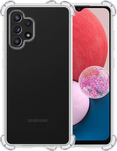 Hoesje - Geschikt voor Samsung Galaxy A13 4G - Sterk & Shockproof - Siliconen Shock Case - Hoes Cover - Telefoonhoes - Transparant